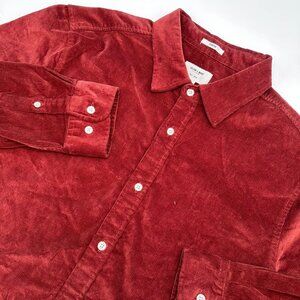 NWOT Men's Julian &‎ Mark Corduroy Stretch Button Up L/S Shirt Size L,  Rust Red